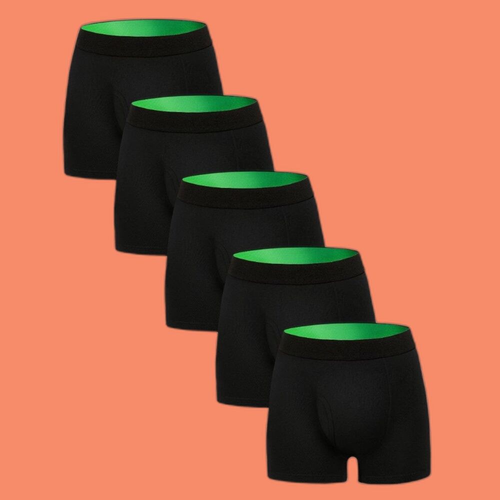 TIICHOO Reusable Incontinence Boxer Briefs (5 Pieces) Size 3XL Cotton Absorbent